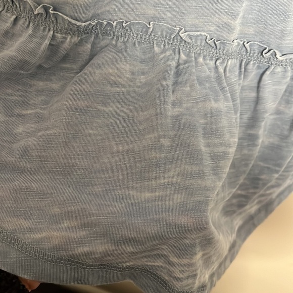 The Y2K Gothic Grunge Waffle Knit Henley Tier Whimsigoth Stretchy faded blue S - Picture 7 of 10